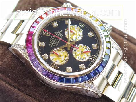 rolex rainbow copia|rolex daytona diamonds.